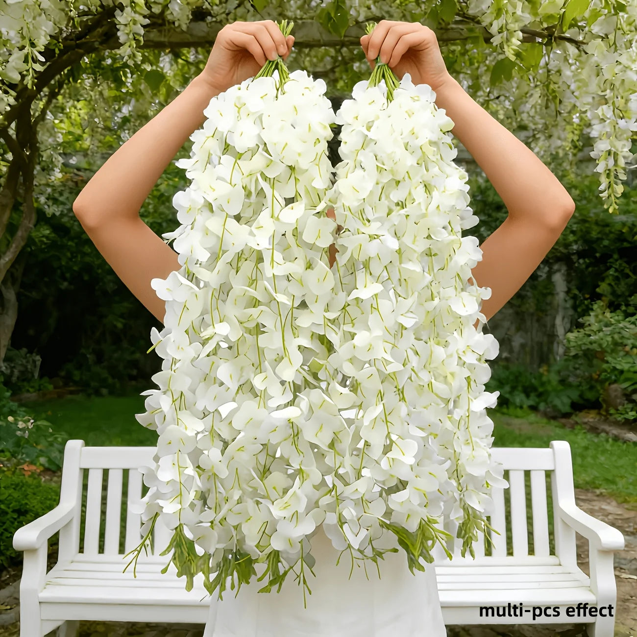20PCS Artificial Wisteria Simulation Flower Vine, Indoor and Outdoor Hanging Decoration, Maintenance Free Fake Wisteria Vine