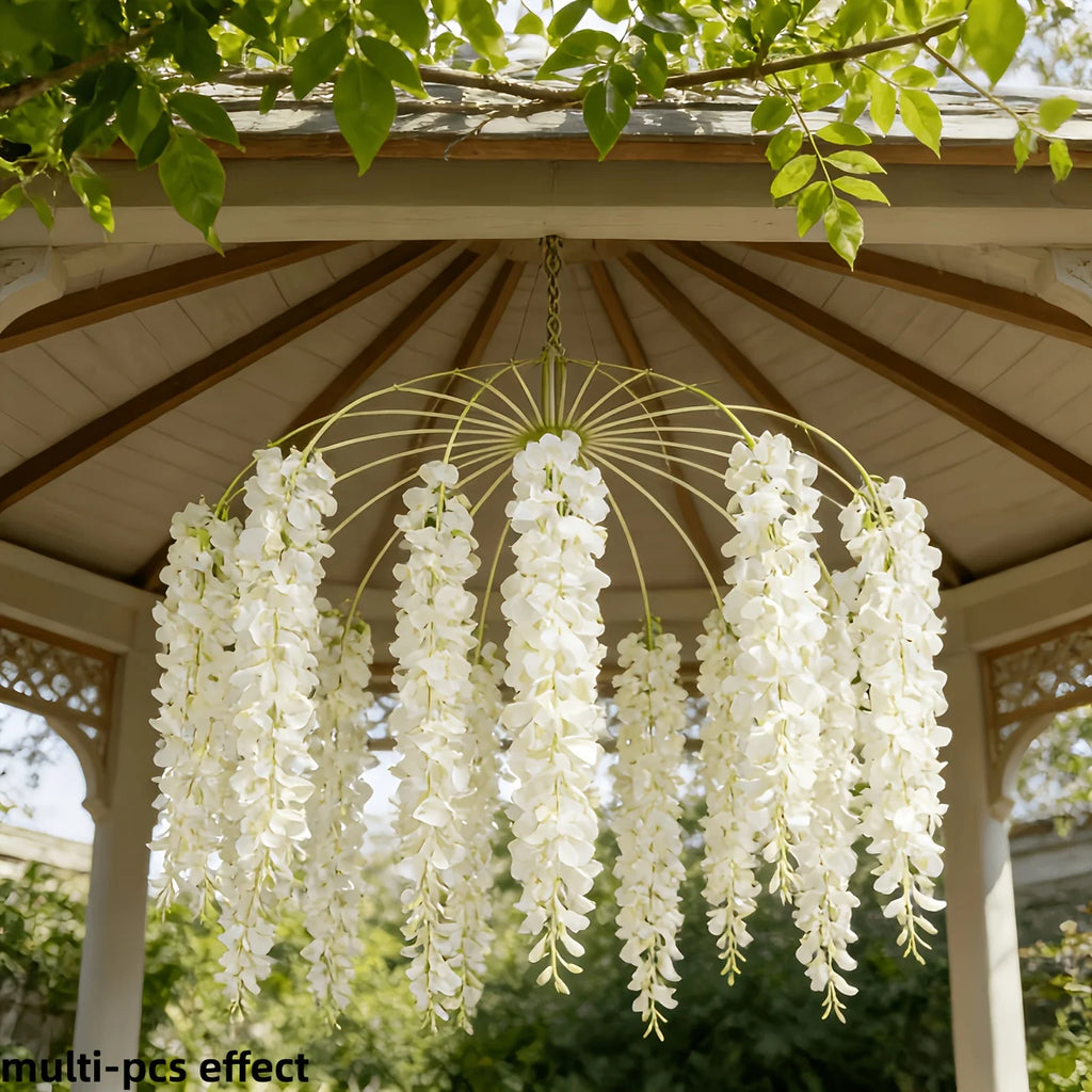 20PCS Artificial Wisteria Simulation Flower Vine, Indoor and Outdoor Hanging Decoration, Maintenance Free Fake Wisteria Vine