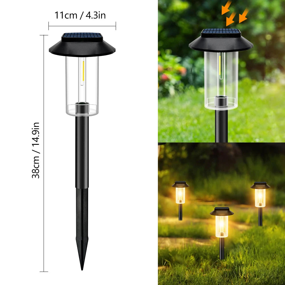 Solar Pathway Lights Outdoor Waterproof 1-4PCS Garden Landscape Lights Tungsten Lamp for Yard Lawn Walkway Path Decor ﻿