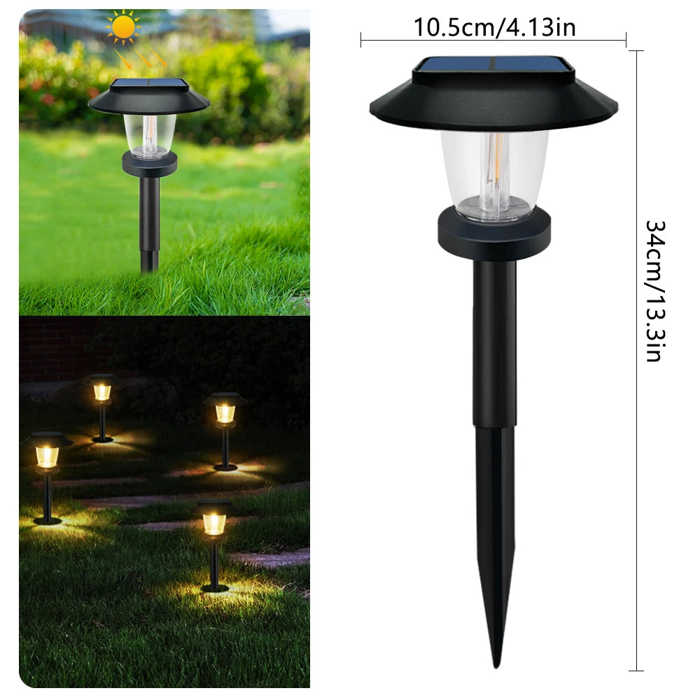 Solar Pathway Lights Outdoor Waterproof 1-4PCS Garden Landscape Lights Tungsten Lamp for Yard Lawn Walkway Path Decor ﻿