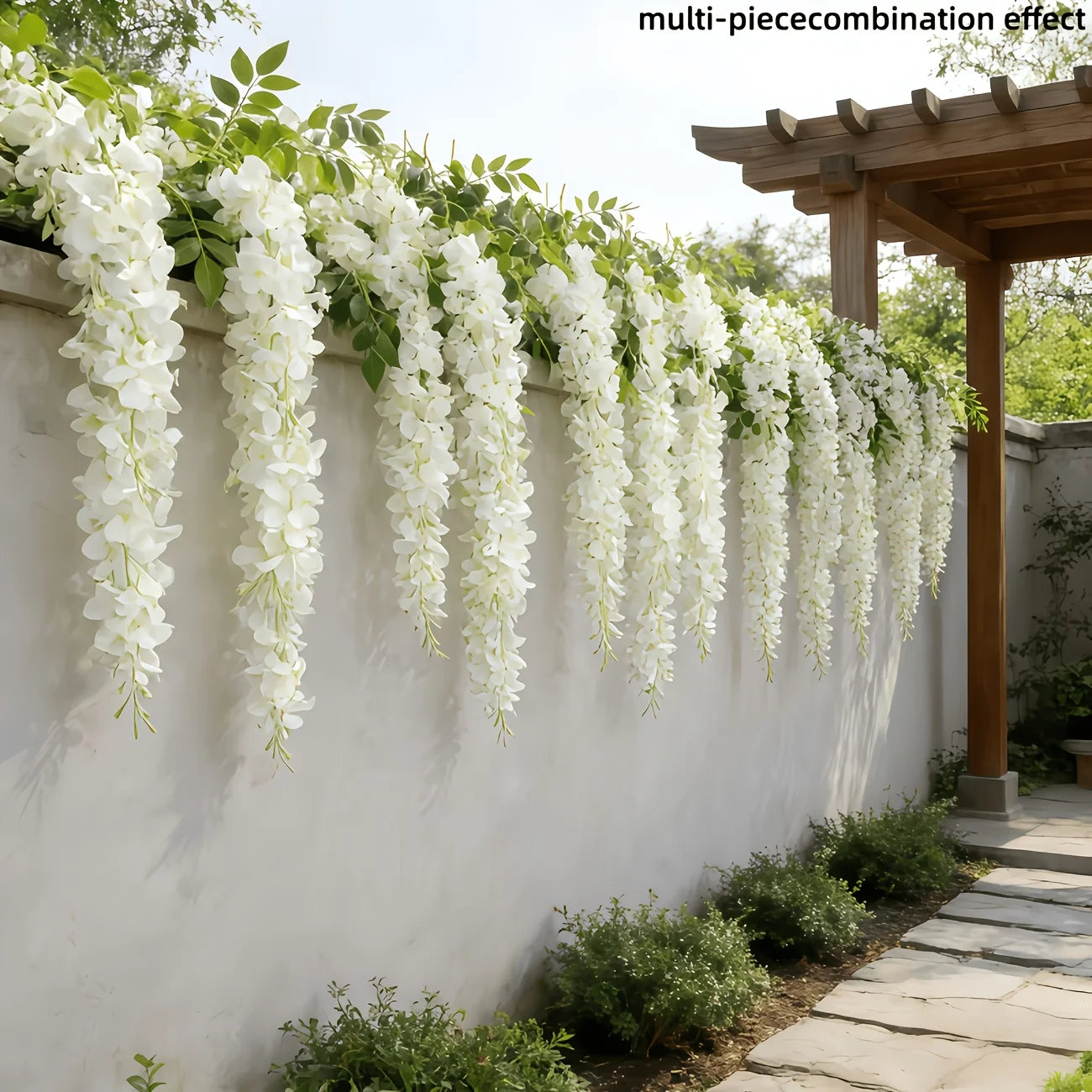 20PCS Artificial Wisteria Simulation Flower Vine, Indoor and Outdoor Hanging Decoration, Maintenance Free Fake Wisteria Vine