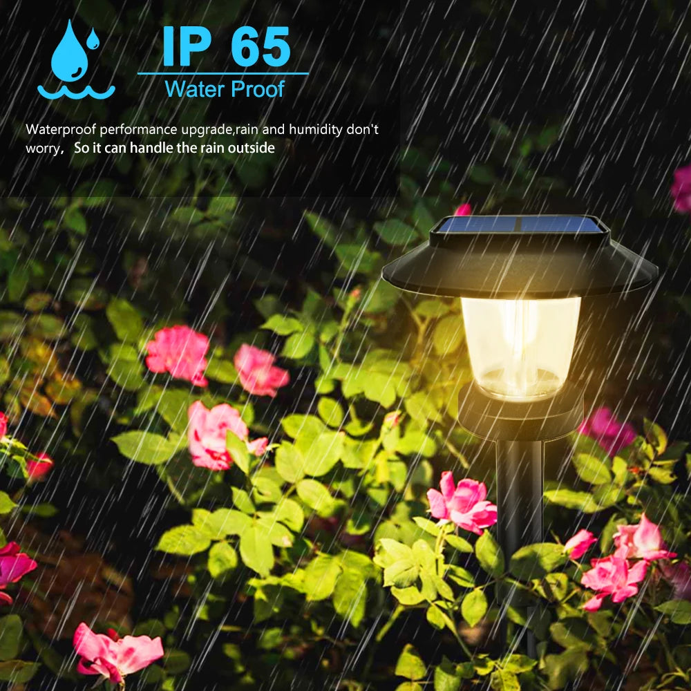 Solar Pathway Lights Outdoor Waterproof 1-4PCS Garden Landscape Lights Tungsten Lamp for Yard Lawn Walkway Path Decor ﻿