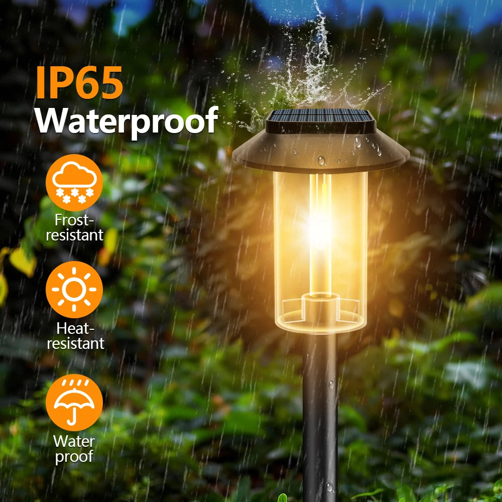 Solar Pathway Lights Outdoor Waterproof 1-4PCS Garden Landscape Lights Tungsten Lamp for Yard Lawn Walkway Path Decor ﻿