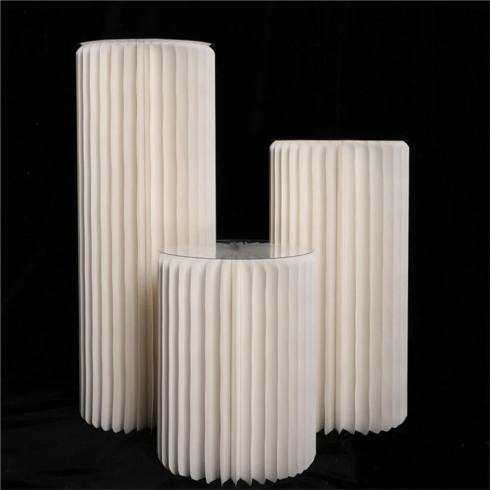 Roman Folding Column Ornaments Party Honeycomb Origami Display Stand Shop Window Wedding Decor Folding Cylindrical Flower Rack