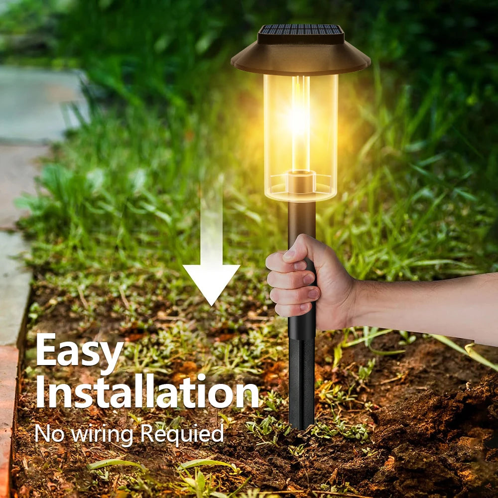 Solar Pathway Lights Outdoor Waterproof 1-4PCS Garden Landscape Lights Tungsten Lamp for Yard Lawn Walkway Path Decor ﻿